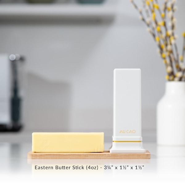 ButterBox - A butter holder that is more than a dish! Unique airtight + upright butter dish and spreader that takes up less space!
