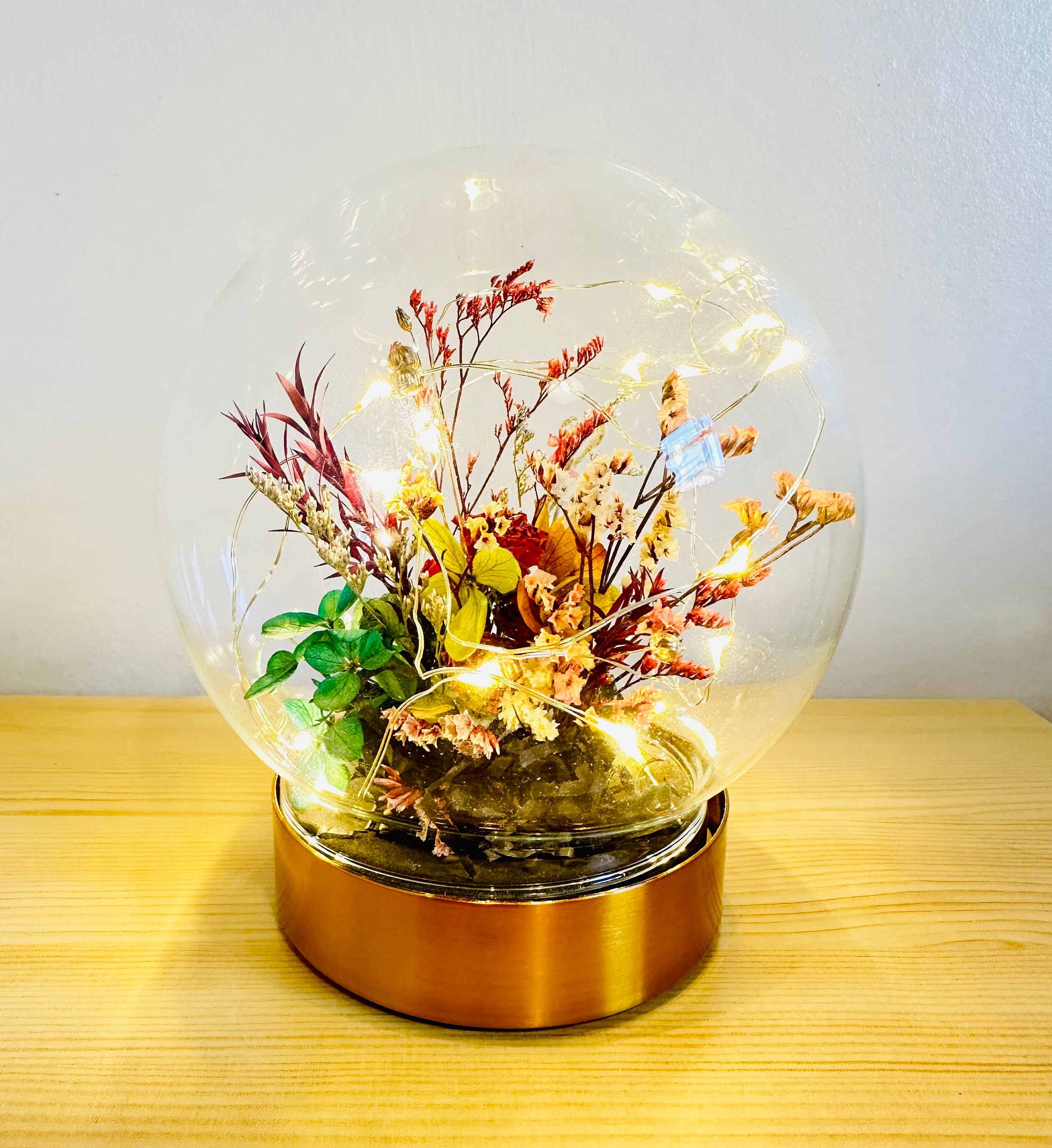 The Poetic Garden Night Light Herbarium Bell Jar Dried Etsy UK