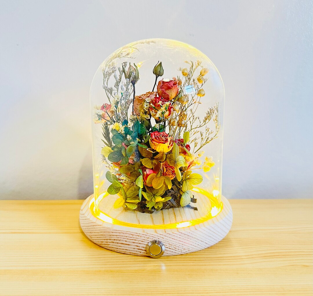 The Poetic Garden Night Light Herbarium Bell Jar Dried Etsy UK