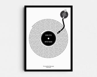 Impresión de letras de vinilo personalizadas: Póster musical personalizado (descarga digital)