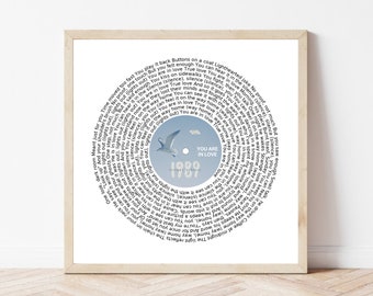 Taylor You Are In Love Poster Print, 1989 TV Album Wall Art, Song Lyrics Print, 1989 Vinyl Lyrics Poster, Taylor Fan Gift Ideas, Music Print