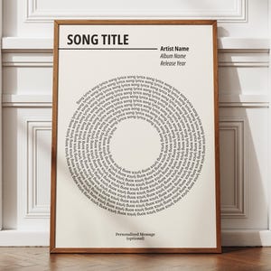 Stampa personalizzata dei testi in vinile, poster musicale personalizzato, regalo musicale personalizzabile, regalo di anniversario, ballo di nozze, arte murale musicale retrò