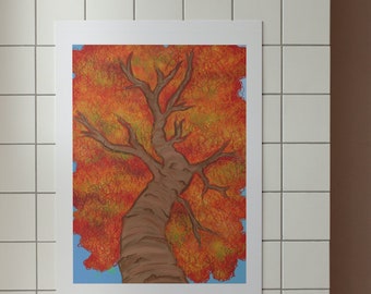 Fall Wall Art, Instant Download, "Autumn Tree", Fall Decor