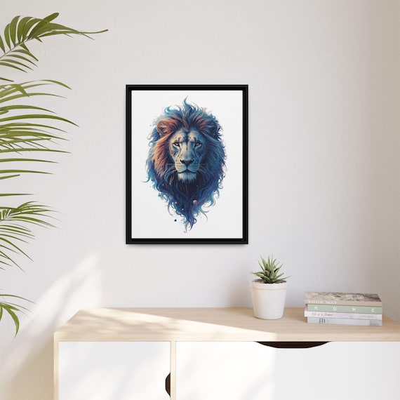 Vivid Lion King Framed Canvas Art
