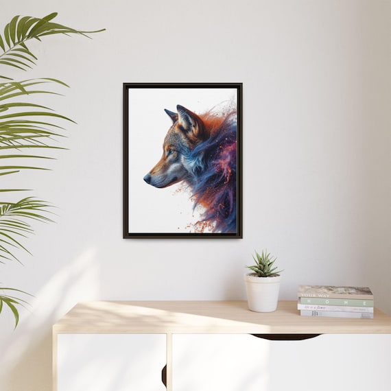 Vivid Wolf Spirit Framed Canvas Art