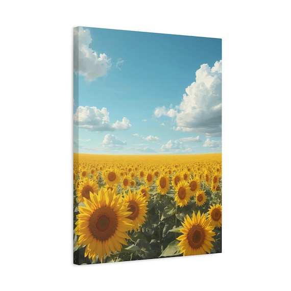 Endless Sunflower Field Canvas Art