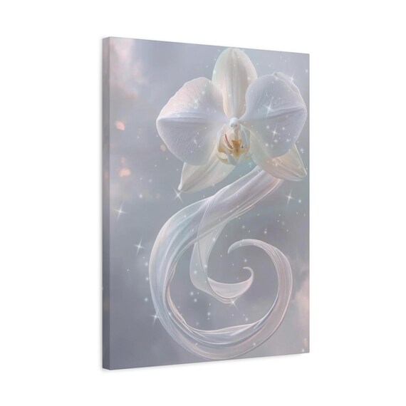 Ethereal Orchid Canvas Art Surreal Botanical Wall Art