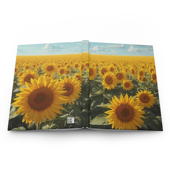 Endless Sunflower Hardcover Journal | Matte Hardcover Notebook