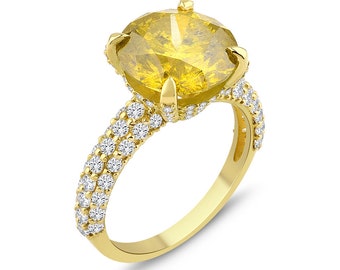 Fancy Deep Yellow Diamond Ring 6.50 Carat