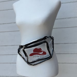 Personalized Clear Transparent Stadium Bag | Game Day Fanny Pack | College or Professional Football, Concert, Sporting Event Purse