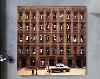 Ormond Gigli, Girls in the Windows, New York City, 1960, living room decor, canvas print decor, office decor,