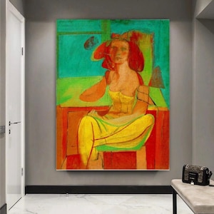Willem De Kooning, Mujer sentada, cuadro famoso, arte mural en lienzo, arte de De Kooning, decoración de sala de estar, listo para colgar, decoración del hogar, decoración de oficina
