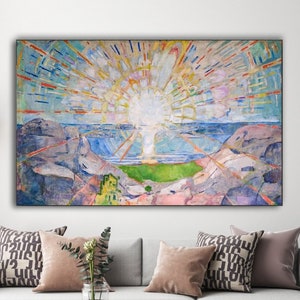 Edvard Munch,Edvard Munch Poster,living room decor, modern art, Edvard Munch art, picture wall art,The Sun gift,Canvas Gallery