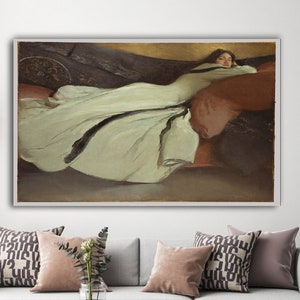 repose by john white alexander famous, by john white, room decor, canvas print art,famous art,large american portrait,