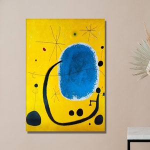 Joan Miro, L'oro dell'Azzurro, impressão de museu, arte surrealista, litografia offset, 1999, decoração de quarto, decoração de Joan Miro, arte de Joan Miro, imagem clássica