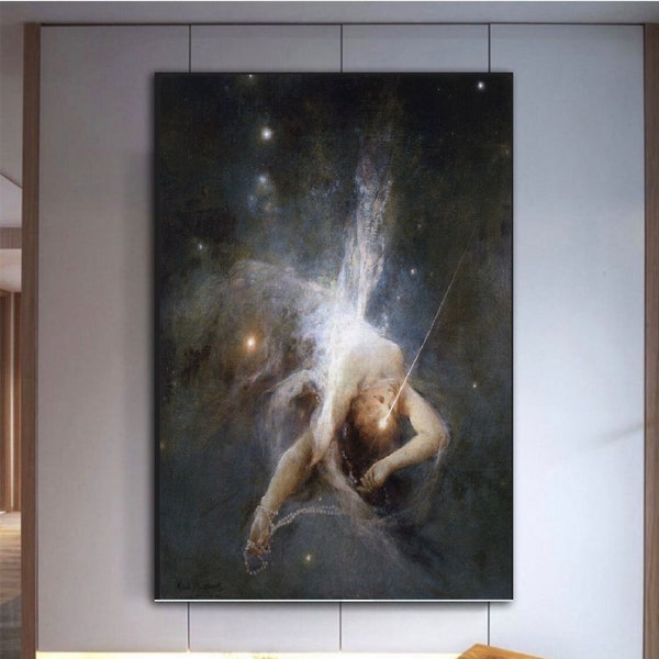 Pruszkowski, Falling star, Pruszkowski art, Falling star decor, Falling star poster, ready to hang, canvas art print, home decor,