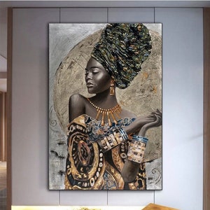 African Black Woman, Graffiti Art, black women, canvas wall art, Abstract African Girl, African wall art, black women canvas, home decor