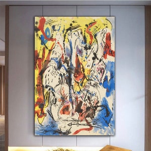 Jackson Pollock, Pollock and friends,Jackson Pollock art, pollock Blue Poles, modern wall art, room decor, pollock decor, pollock canvas