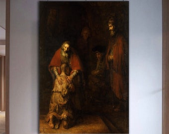 Rembrandt The Return of the Prodigal Son 1663 , Rembrandt art,Prodigal Son,modern picture art,Prodigal Son poster,