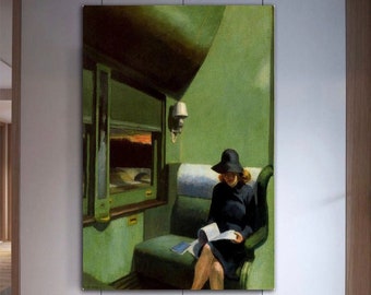 Edward Hopper, Compartment C Car, 1938,Canvas Wall Art, Edward Hopper print, Compartment Car 1938, living room decor, ready to hang