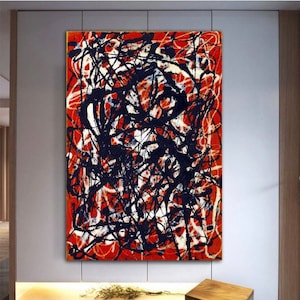 Jackson Pollock,Pollock Abstract , canvas wall art, Abstract Wall Art,Pollock Canvas, living room decor, ofis decor, canvas wall art