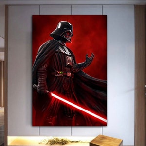 Starwars Darth Vader, tela Starwars, arte impressa Starwars, decoração de parede Starwars, decoração de quarto infantil, pôster Darth Vader, decoração de parede de jogo,