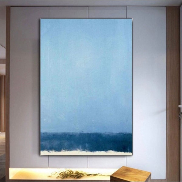 Mark Rothko Poster,blue and white, Reproduction Modern Painting Abstract Framed Canvas Wall Art Print Home/Office Room Decor Gift,CANVAS ART