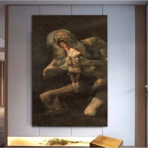 Saturn Devouring ,His Son, by Goya,Design Poster,Canvas Wall Art , Print Decor,Office Decoration,Large Canvas Wall Art ,by Goya picture,