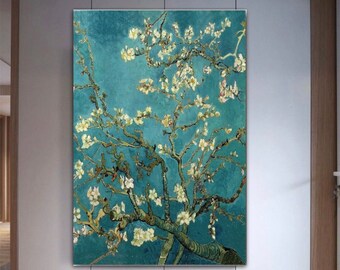 Vincent Van Gogh,Almond Blossom, Van Gogh canvas, Van Gogh decor, livin room decor,large canvas decor, Almond Blossom art, ofis decor