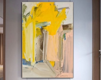 Willem de Kooning Art,Colorful Abstract Canvas Print, Abstract Expressionist Painting, Prints Canvas Print Home Decor Paintings Art Canvas