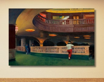 Edward Hopper's 'the Sheridan Theatre' 3D Textured Print - Etsy