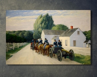 Edward Hopper, Light Battery at Gettysburg, 1940, canvas art print, Edward Hopper art, Canvas Reproduction, Gettysburg decor, ready to hang