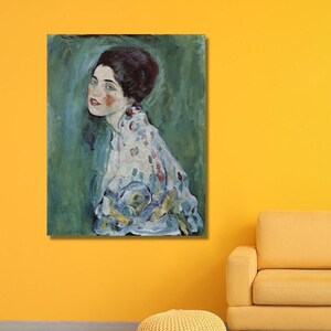Gustav Klimt, Portrait of a Lady, 1917, lady portrait decor, Gustav Klimt art,lady portrait poster, canvas wall art, living room decor,