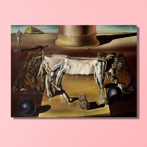 Salvador Dalí, Invisible Sleeping Woman, Horse, Lion, 1930,Sleeping Woman art,Salvador Dalí art,surrealizm art,ready to hang,home decor