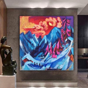 Ernst Ludwig Kirchner, Winter Landscape, in Moonlight , living room decor, modern print, Ernst Ludwig art, office decor,