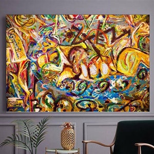 Jackson Pollock, Abstract print art, Pollock wall art, Pollock canvas, Pollock wall decor,living room decor, canvas wall art