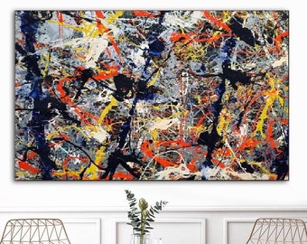 Jackson Pollock, Abstract print art, Pollock wall art, Pollock canvas, Pollock wall decor,living room decor, canvas wall art