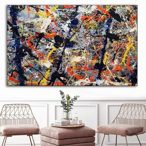 Jackson Pollock, Abstract print art, Pollock wall art, Pollock canvas, Pollock wall decor,living room decor, canvas wall art