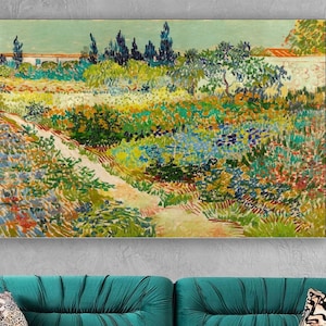 1669, Garden at Arles, by Vincent Van Gogh,Van Gogh art,Garden Arles decor,Garden Arles poster,room decor,Wall Art