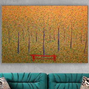 Georges Seurat, Red Park Bench ,Georges Seurat art,Red Park decor,Park Bench poster, clasicc wall art