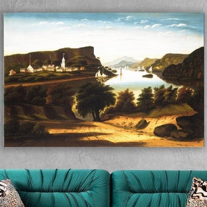 Thomas Chambers, Lake George and the Village of Caldwell ,canvas print,Thomas Chambersy art,Canvas Reproduction,