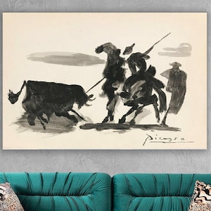 Men tshirt Toros Y Toreros (Bulls and Bullfighters) Artwork By