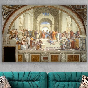 Raphael, The School of Athens, living room decor, canvas print,Raphael art,Raphael poster,Raphael decor, The School canvas