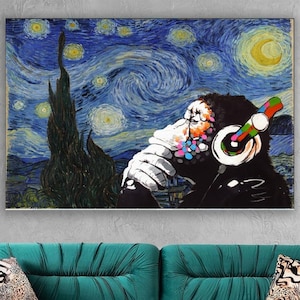 Vincent van Gogh, The Starry Night, DJ mankey,van Gogh art, banksy art, van gogh banksy,