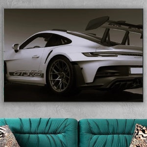 Porsche 911 GT3 RS, Sport Car picture, living room decor,Porsche car print,  sport car decor, porsche canvas,