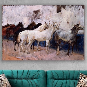 John Singer Sargent, Horses at Palma, 1908 ,canvas print,John Singer art,Canvas Reproduction,Horses decor
