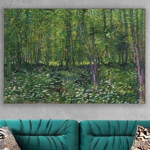 Vincent van Gogh, Árboles y maleza, impresión en lienzo, arte de Van Gogh, reproducción en lienzo, decoración de Van Gogh
