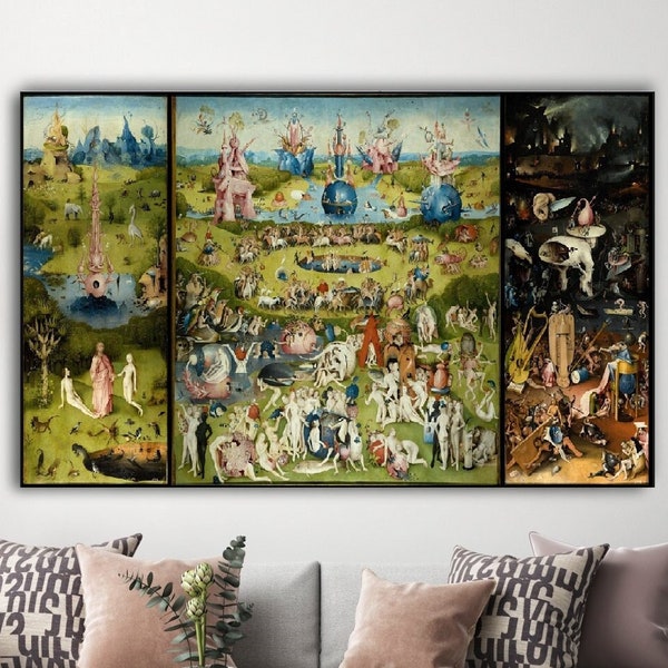 Hieronymus Bosch, The Garden of Earthly Delights, living room decor, canvas print,Hieronymus Bosch art,Hieronymus Bosch poster