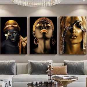 Set Of 3,African American,African Silver Woman,American decor, African wall art, women print art,living room decor, American picture,