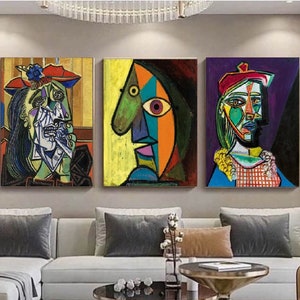 Set Of 3, Pablo Picasso, Picasso Druckkunst, Pablo Picasso Museum, Picasso Wandkunst, Wohnzimmer, Picasso Museum, Leinwand Wandkunst,